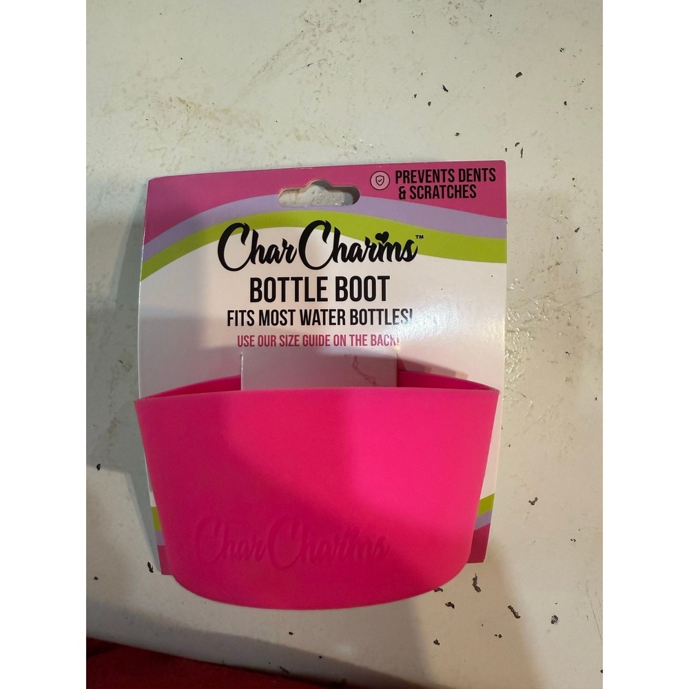 CharCharms Pink Silicone Bottle Boot Protective Sleeve for Water Bottles